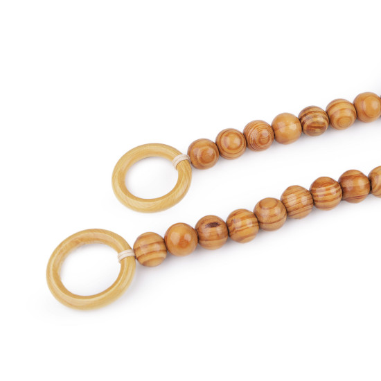 Bag handles made of wooden beads, length 52 cm - Natural medium (2 Pieces) Bag handles made of wooden beads, length 52 cm - Natural medium (2 Pieces)