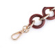 Handle / chain for handbag with snap hooks, length 50 cm - Red-brown (2 Pieces) Handle / chain for handbag with snap hooks, length 50 cm - Red-brown (2 Pieces)
