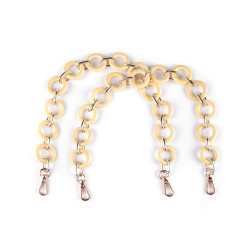 Asa/cadena con mosquetón para bolso, largo 50 cm - Luz natural (2 Piezas)