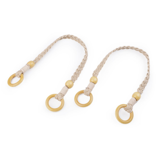 Twisted bag handles length 50 cm with rings - Burlap (12 Pieces) Twisted bag handles length 50 cm with rings - Burlap (12 Pieces)
