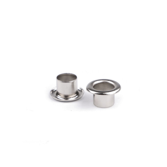 Eyelets / grommets & washer, inner ø8 mm / outer ø14 mm - Nickel (1000 Pairs) Eyelets / grommets & washer, inner ø8 mm / outer ø14 mm - Nickel (1000 Pairs)