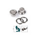 Eyelets / grommets & washer, inner ø8 mm / outer ø14 mm - Nickel (1000 Pairs) Eyelets / grommets & washer, inner ø8 mm / outer ø14 mm - Nickel (1000 Pairs)