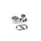 Eyelets / grommets & washer, inner ø6 mm / outer ø11 mm - Nickel (100 Pairs) Eyelets / grommets & washer, inner ø6 mm / outer ø11 mm - Nickel (100 Pairs)