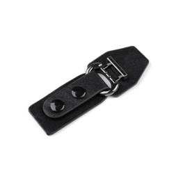 Eco leather fastening 3.3x9 cm - Black (1 Pair)