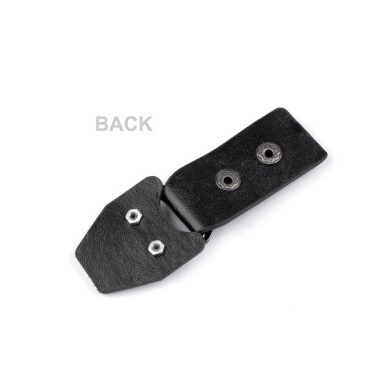 Eco leather fastening 3.3x9 cm - Black (1 Pair)