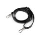 Eco leather strap / handle with carabiners for handbag, width 1 cm - Black (1 Piece) Eco leather strap / handle with carabiners for handbag, width 1 cm - Black (1 Piece)