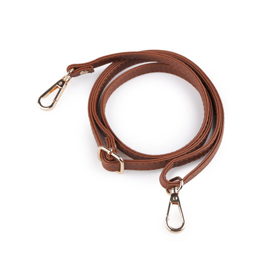Eco leather strap / handle with carabiners for handbag, width 1 cm - Black (1 Piece) Eco leather strap / handle with carabiners for handbag, width 1 cm - Black (1 Piece)