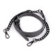 Eco leather strap / handle with chain and carabiners for handbag, width 1.5 cm - Grey (6 Pieces) Eco leather strap / handle with chain and carabiners for handbag, width 1.5 cm - Grey (6 Pieces)