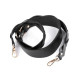 Eco leather strap / handle with carabiners for handbag, width 2.5-4 cm - Black (1 Piece) Eco leather strap / handle with carabiners for handbag, width 2.5-4 cm - Black (1 Piece)