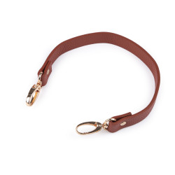 Bőr táska fül karabinerrel hossz 41-43 cm - Barna konyak (1 Darab)