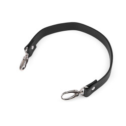 Bőr táska fül karabinerrel hossz 41-43 cm - Fekete (1 Darab)
