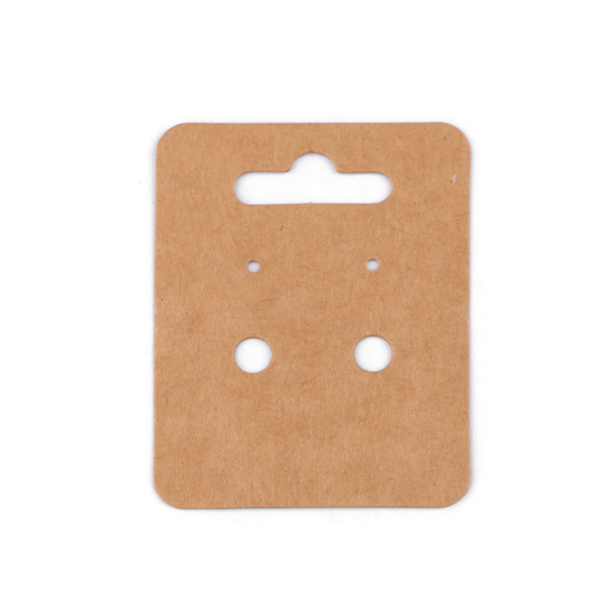 Karta papierowa na kolczyki 50x65 mm - Naturalny brąz (100 Sztuki) Karta papierowa na kolczyki 50x65 mm - Naturalny brąz (100 Sztuki)