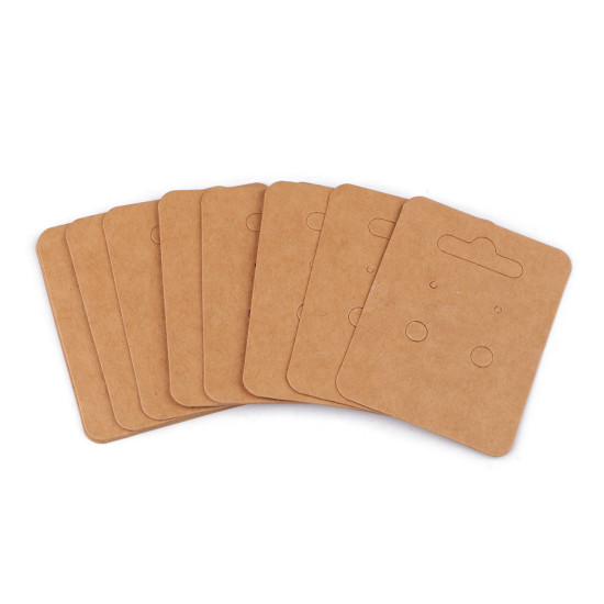 Karta papierowa na kolczyki 50x65 mm - Naturalny brąz (100 Sztuki) Karta papierowa na kolczyki 50x65 mm - Naturalny brąz (100 Sztuki)