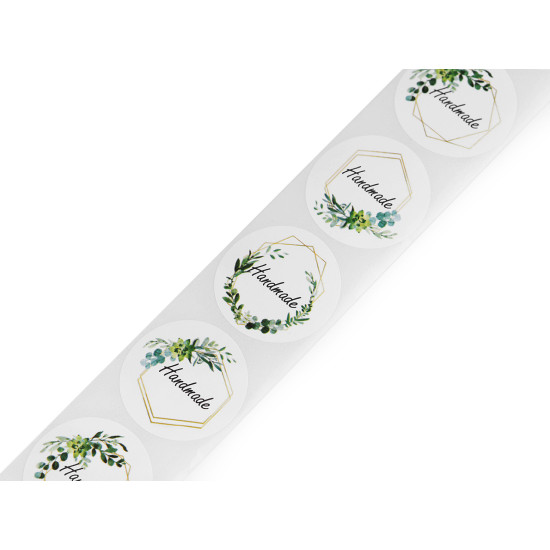 Autocollants « handmade » (« fait main »), ø 25 mm - Blanc (5 Rouleaux) Autocollants « handmade » (« fait main »), ø 25 mm - Blanc (5 Rouleaux)