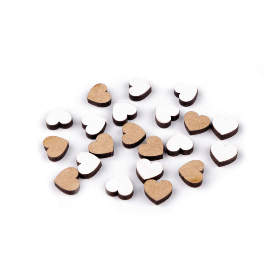 Serduszka drewniane mini do przyklejenia ø10 mm - Srebrny (500 Sztuki) Serduszka drewniane mini do przyklejenia ø10 mm - Srebrny (500 Sztuki)