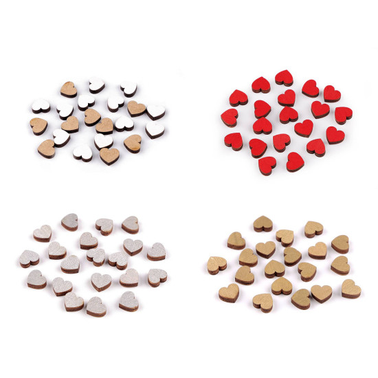 Serduszka drewniane mini do przyklejenia ø10 mm - Srebrny (500 Sztuki) Serduszka drewniane mini do przyklejenia ø10 mm - Srebrny (500 Sztuki)