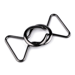 Metal fastening / buckle, pulling hole 35 mm - Black nickel (1 Pair)