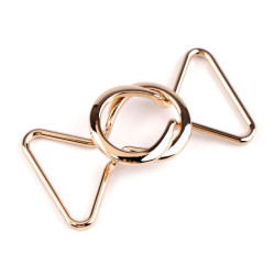 Metal fastening / buckle, pulling hole 35 mm - Pink gold (1 Pair)