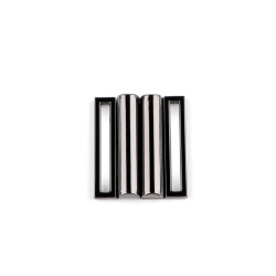 Costume da bagno in metallo / larghezza della chiusura cintura: 30 mm - Nichel nero (1 Paio)
