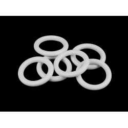Kółko drewniane kolorowe, zewnętrzna ø50 mm - White (100 Sztuki)
