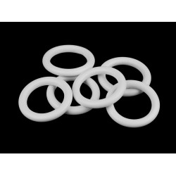 Kółko drewniane kolorowe, zewnętrzna ø58 mm - White (10 Sztuki)