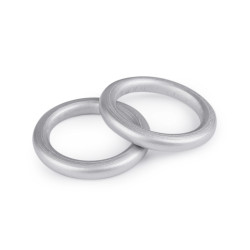 Kółko drewniane kolorowe, zewnętrzna ø58 mm - Srebrny (10 Sztuki)
