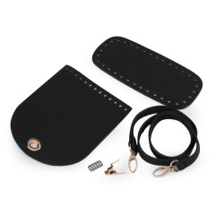 Handbag making kit from eco-leather - Black (1 Set)