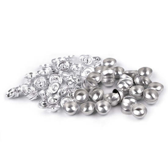 Foremki guzików do obciągania materiałem rozmiar 22" metalowe - Nikiel (100 Zestawy) Foremki guzików do obciągania materiałem rozmiar 22" metalowe - Nikiel (100 Zestawy)