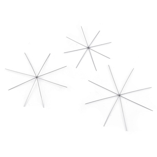 Gwiazda / śnieżynka druciana baza do nawlekania koralików ø10,5 cm, 12,5 cm, 13,5 cm - Platyna (2 Sztuki) Gwiazda / śnieżynka druciana baza do nawlekania koralików ø10,5 cm, 12,5 cm, 13,5 cm - Platyna (2 Sztuki)