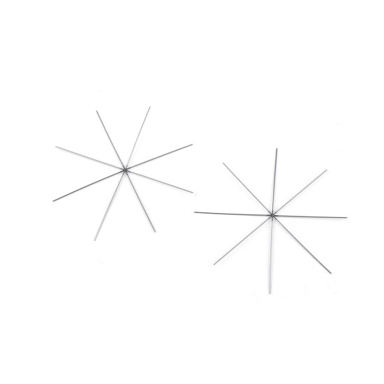 Gwiazda / śnieżynka druciana baza do nawlekania koralików ø10,5 cm, 12,5 cm, 13,5 cm - Platyna (2 Sztuki) Gwiazda / śnieżynka druciana baza do nawlekania koralików ø10,5 cm, 12,5 cm, 13,5 cm - Platyna (2 Sztuki)