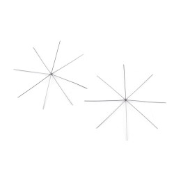 Gwiazda / śnieżynka druciana baza do nawlekania koralików ø10,5 cm, 12,5 cm, 13,5 cm - Platyna (2 Sztuki)