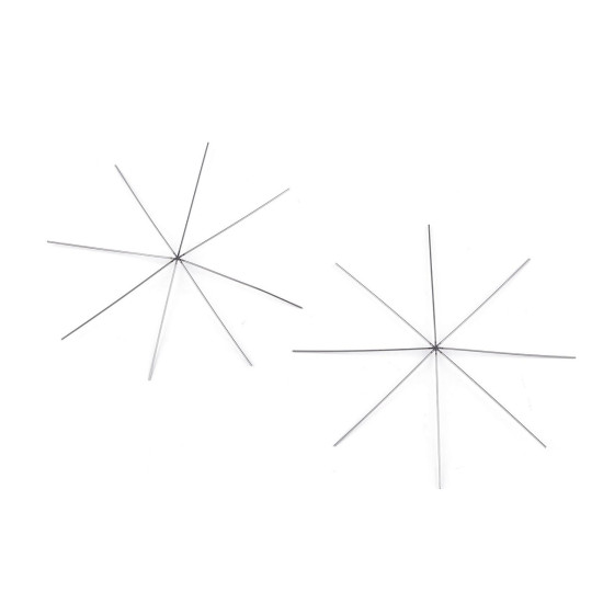 Gwiazda / śnieżynka druciana baza do nawlekania koralików ø10,5 cm, 12,5 cm, 13,5 cm - Platyna (2 Sztuki) Gwiazda / śnieżynka druciana baza do nawlekania koralików ø10,5 cm, 12,5 cm, 13,5 cm - Platyna (2 Sztuki)
