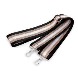 Állítható textil táskafül / heveder karabinnel szélessége 5 cm - Fekete (1 Darab)
