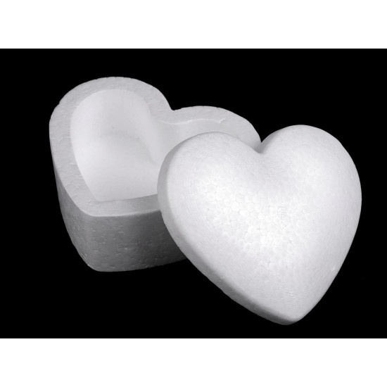 Boîte cœur en polystyrène pour création diy, 12,5 x 15 cm - Blanc (1 Pièce) Boîte cœur en polystyrène pour création diy, 12,5 x 15 cm - Blanc (1 Pièce)