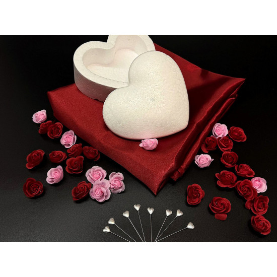 Boîte cœur en polystyrène pour création diy, 12,5 x 15 cm - Blanc (1 Pièce) Boîte cœur en polystyrène pour création diy, 12,5 x 15 cm - Blanc (1 Pièce)