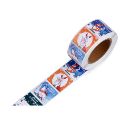 Autocolante din hartie de craciun 25x25 mm - Mix (1 Rolă)