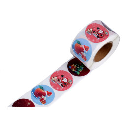 Autocolante din hârtie de crăciun ø38 mm - Mix (1 Rolă)