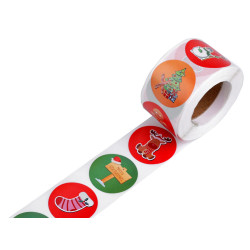 Autocolante din hârtie de crăciun ø38 mm - Mix (1 Rolă)