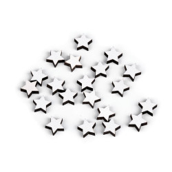 Gwiazdki drewniane mini do przyklejenia ø10 mm - White (100 Sztuki)