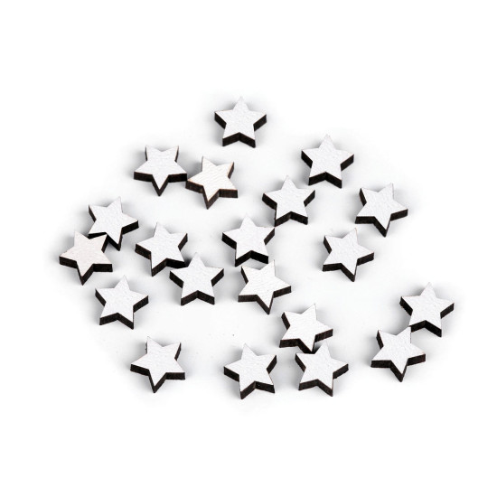 Gwiazdki drewniane mini do przyklejenia ø10 mm - Srebrny (20 Sztuki) Gwiazdki drewniane mini do przyklejenia ø10 mm - Srebrny (20 Sztuki)