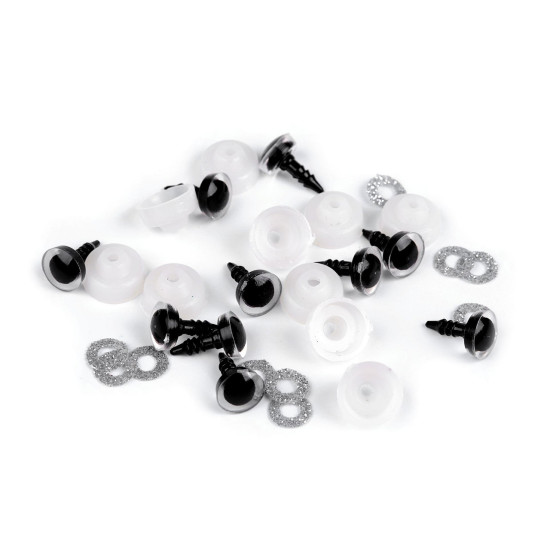 Oczy brokatowe do zabawek z zatyczką ø10 mm - Srebrny (10 Zestawy) Oczy brokatowe do zabawek z zatyczką ø10 mm - Srebrny (10 Zestawy)