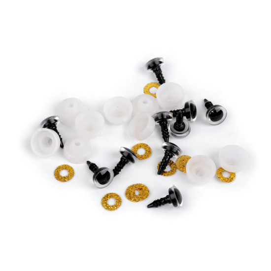 Oczy brokatowe do zabawek z zatyczką ø10 mm - Srebrny (10 Zestawy) Oczy brokatowe do zabawek z zatyczką ø10 mm - Srebrny (10 Zestawy)