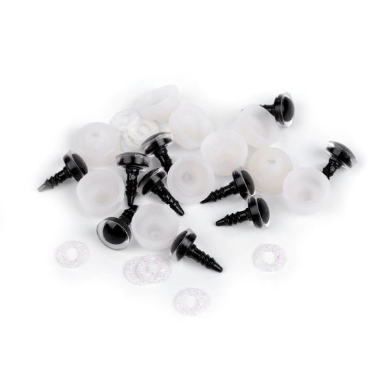 Oczy brokatowe do zabawek z zatyczką ø10 mm - Srebrny (10 Zestawy) Oczy brokatowe do zabawek z zatyczką ø10 mm - Srebrny (10 Zestawy)