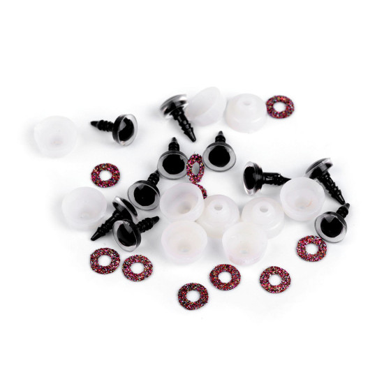 Oczy brokatowe do zabawek z zatyczką ø10 mm - Srebrny (10 Zestawy) Oczy brokatowe do zabawek z zatyczką ø10 mm - Srebrny (10 Zestawy)