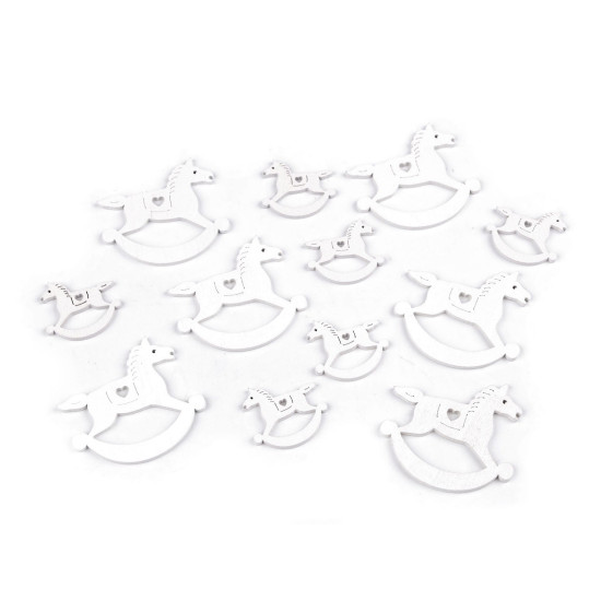 Drewniane łyżwy, rękawiczki, konik na biegunach do przyklejenia mix rozmiarów - White (12 Sztuki) Drewniane łyżwy, rękawiczki, konik na biegunach do przyklejenia mix rozmiarów - White (12 Sztuki)