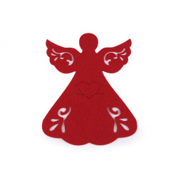 Christmas cutlery holder angel, tree - Red (12 Pieces)
