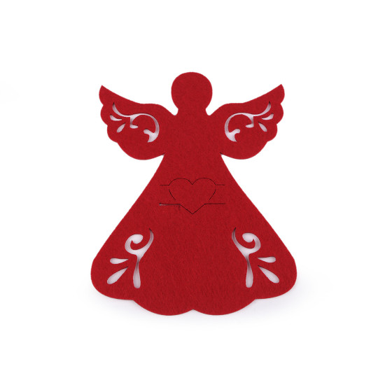 Christmas cutlery holder angel, tree - Red (4 Pieces) Christmas cutlery holder angel, tree - Red (4 Pieces)