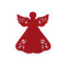 Christmas cutlery holder angel, tree - Red (12 Pieces)