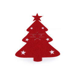 Christmas cutlery holder angel, tree - Red (12 Pieces)