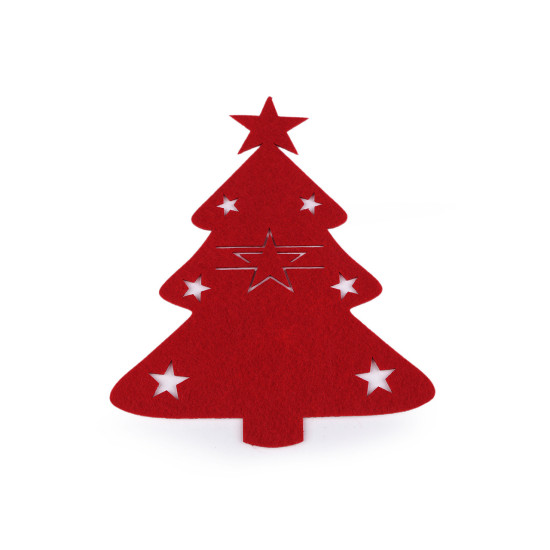 Christmas cutlery holder angel, tree - Red (4 Pieces) Christmas cutlery holder angel, tree - Red (4 Pieces)